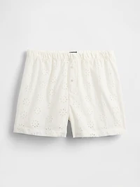 Eyelet Poplin PJ Boxer Shorts