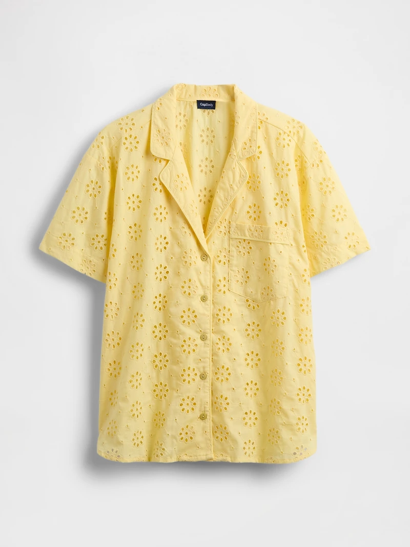 Eyelet Poplin PJ Shirt