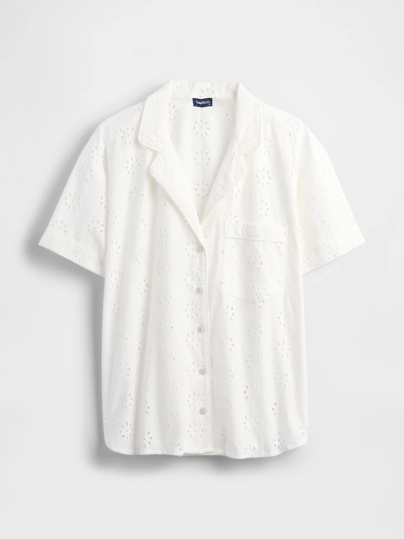 Eyelet Poplin PJ Shirt