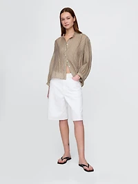 Sheer Button-Front Shirt