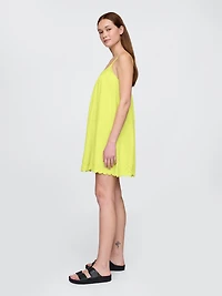 Cotton Gauze Embroidered Swing Dress