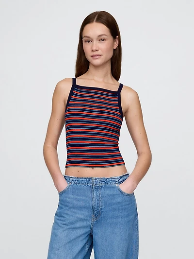 Modern Apron-Neck Crop Tank Top
