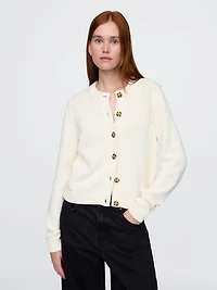 100% Cotton Crewneck Cardigan