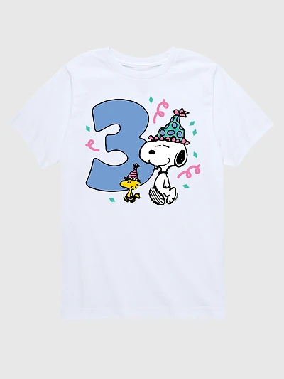 Toddler Peanuts 3rd Birthday Short Sleeve Graphic Tee
