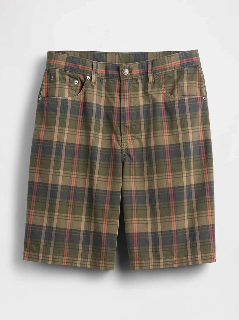 Relaxed Plaid Canvas Shorts
