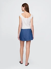 UltraSoft Denim Mini Skort