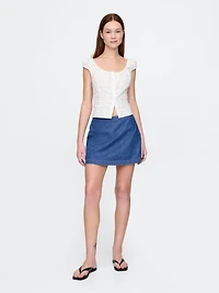 UltraSoft Denim Mini Skort
