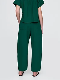 Cotton Gauze Easy Barrel Pants