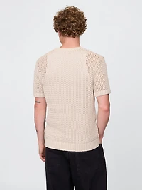 Crochet Mesh Crewneck T-Shirt