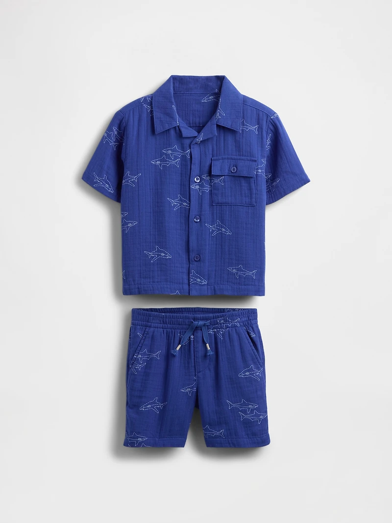Baby & Toddler Crinkle Gauze Cabana Set