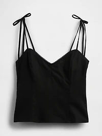 Linen-Blend Tie-Strap Cami