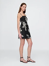 Linen-Blend Mini Dress