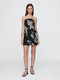Linen-Blend Mini Dress