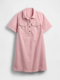 UltraSoft Denim Stripe Popover Mini Dress