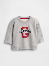 VintageSoft Elbow-Sleeve Crop Sweatshirt