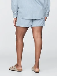 Mid Rise Easy Denim Boxer Shorts