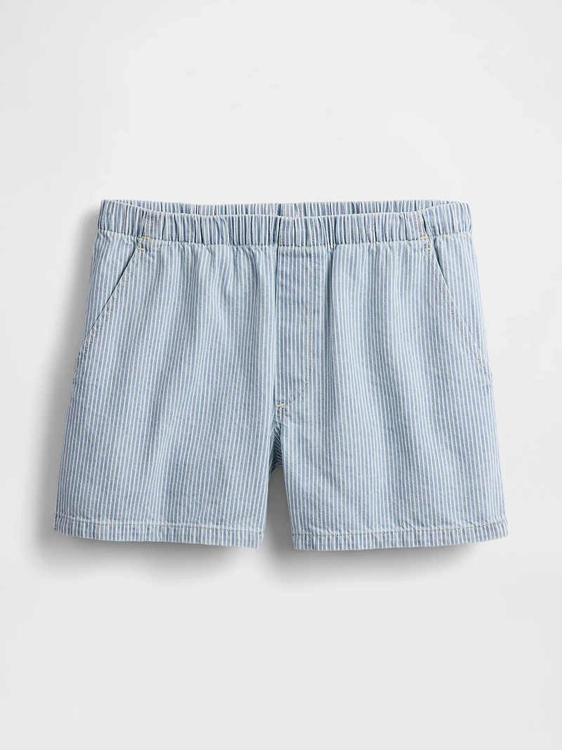 Mid Rise Easy Denim Boxer Shorts