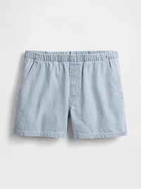 Mid Rise Easy Denim Boxer Shorts