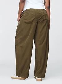 Mid Rise Barrel Parachute Pants