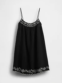 Cotton Gauze Embroidered Swing Dress