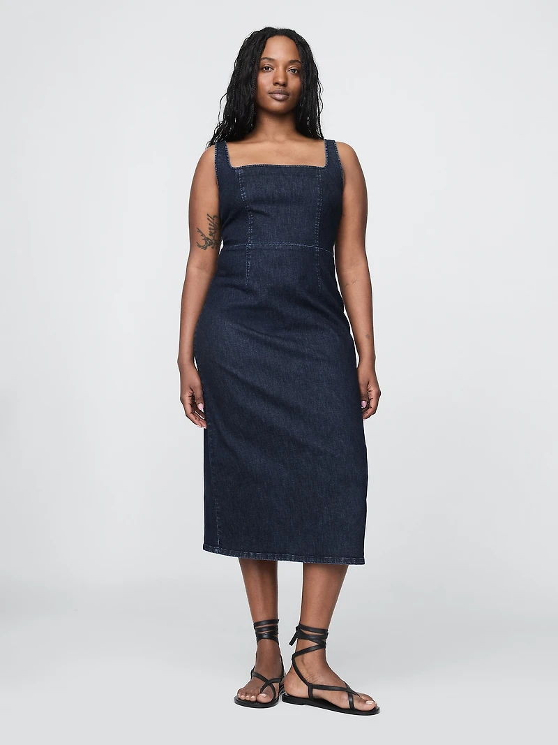 Denim Bodycon Midi Dress