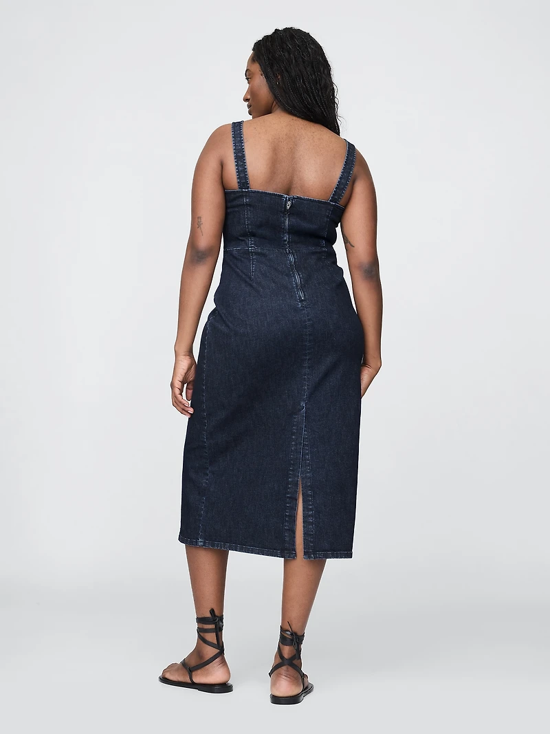 Denim Bodycon Midi Dress