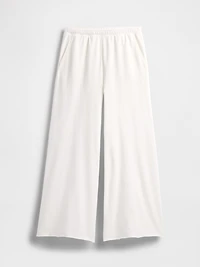 French Terry Wide-Leg Rolled-Hem Sweatpants