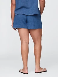 Cotton Gauze Denim Easy Shorts