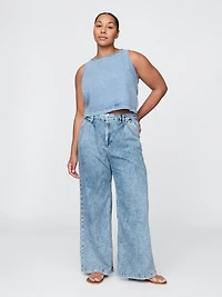 365 High Rise UltraSoft Pleated Denim Trousers