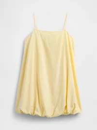 Linen-Blend Bubble Mini Dress