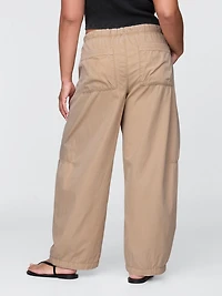 Mid Rise Barrel Parachute Pants