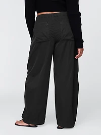 Mid Rise Barrel Parachute Pants