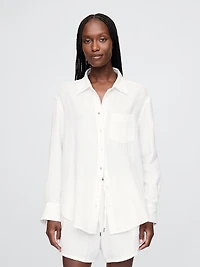 Cotton Gauze Button-Down Shirt