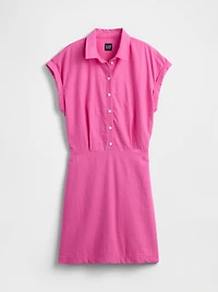 Linen-Blend Shirtdress