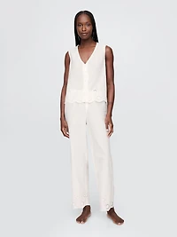 Eyelet Hem PJ Top