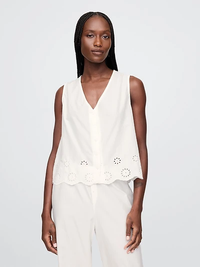 Eyelet Hem PJ Top
