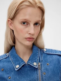 GapStudio Denim Crop Moto Jacket