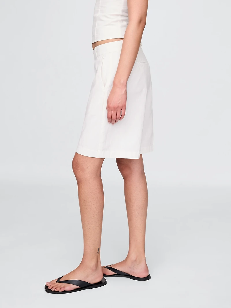 365 Low Rise Linen-Blend Trouser Shorts