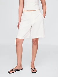 365 Low Rise Linen-Blend Trouser Shorts