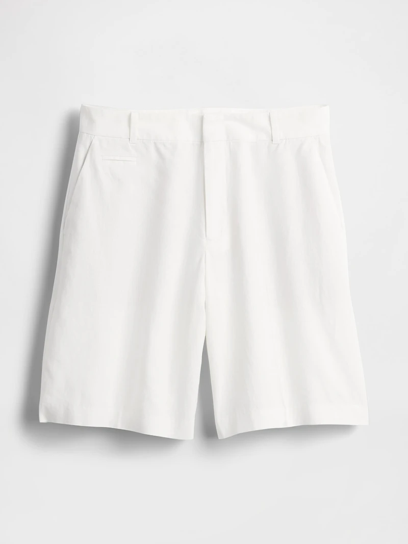 365 Low Rise Linen-Blend Trouser Shorts