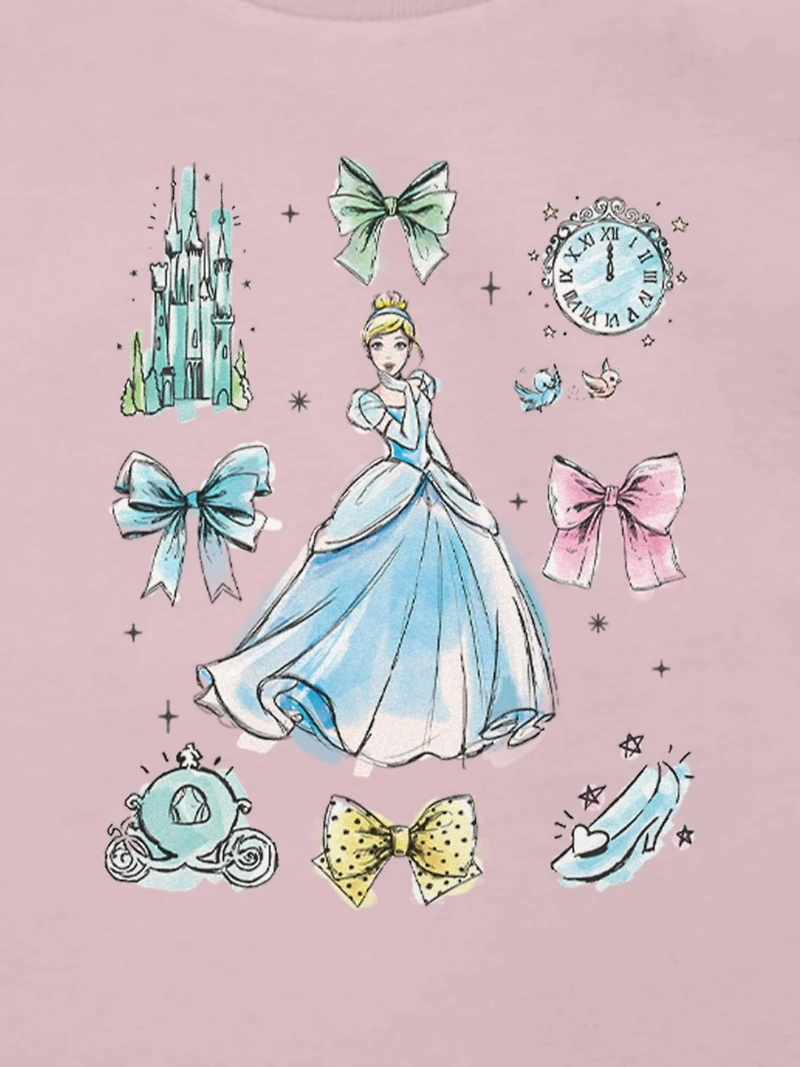 Toddler Disney Cinderella Bow Icons Graphic T-Shirt