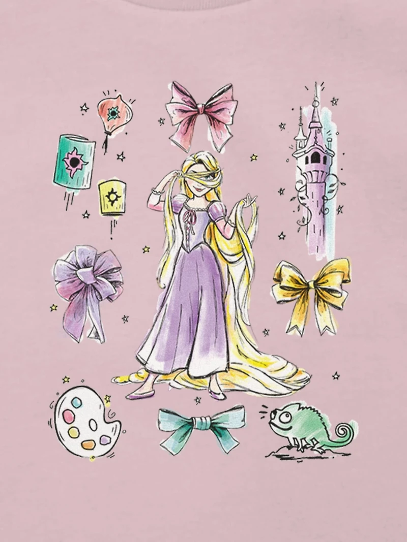 Toddler Disney Rapunzel Bow Icons Graphic T-Shirt