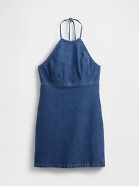 Denim Halter Mini Dress
