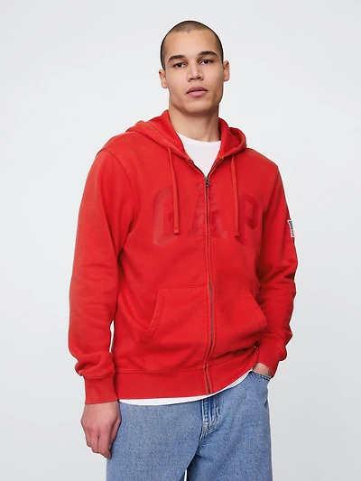 VintageSoft Gap Logo Zip Hoodie