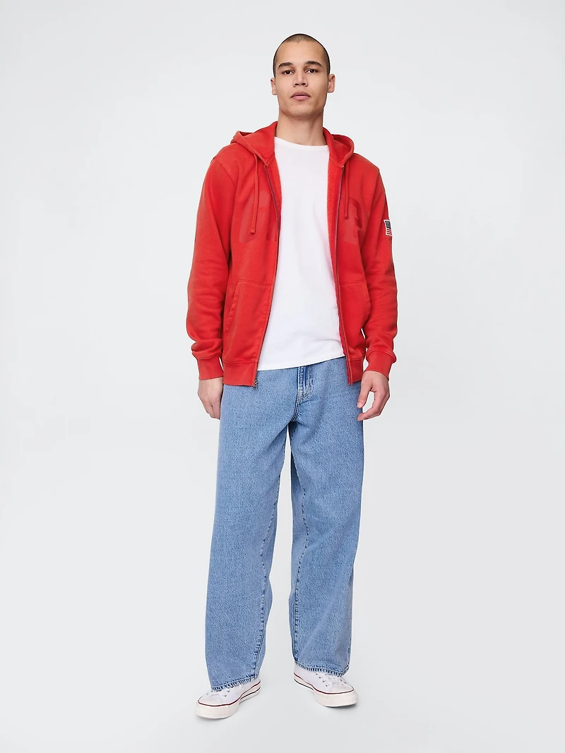 VintageSoft Gap Logo Zip Hoodie