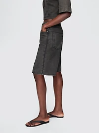 11" Mid Rise French Terry Denim Longline Shorts