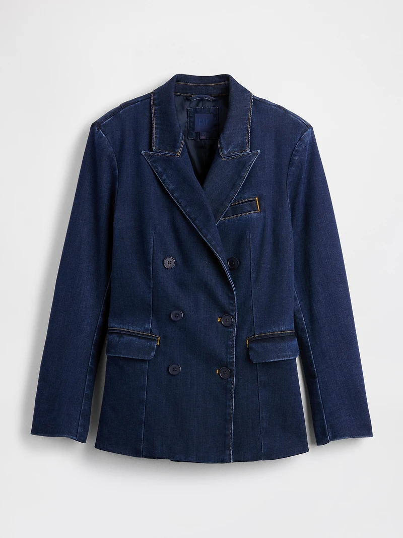 GapStudio Denim Double-Breasted Tailored Blazer