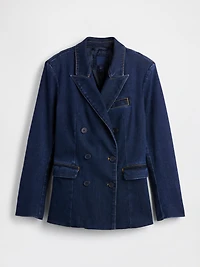 GapStudio Denim Double-Breasted Tailored Blazer