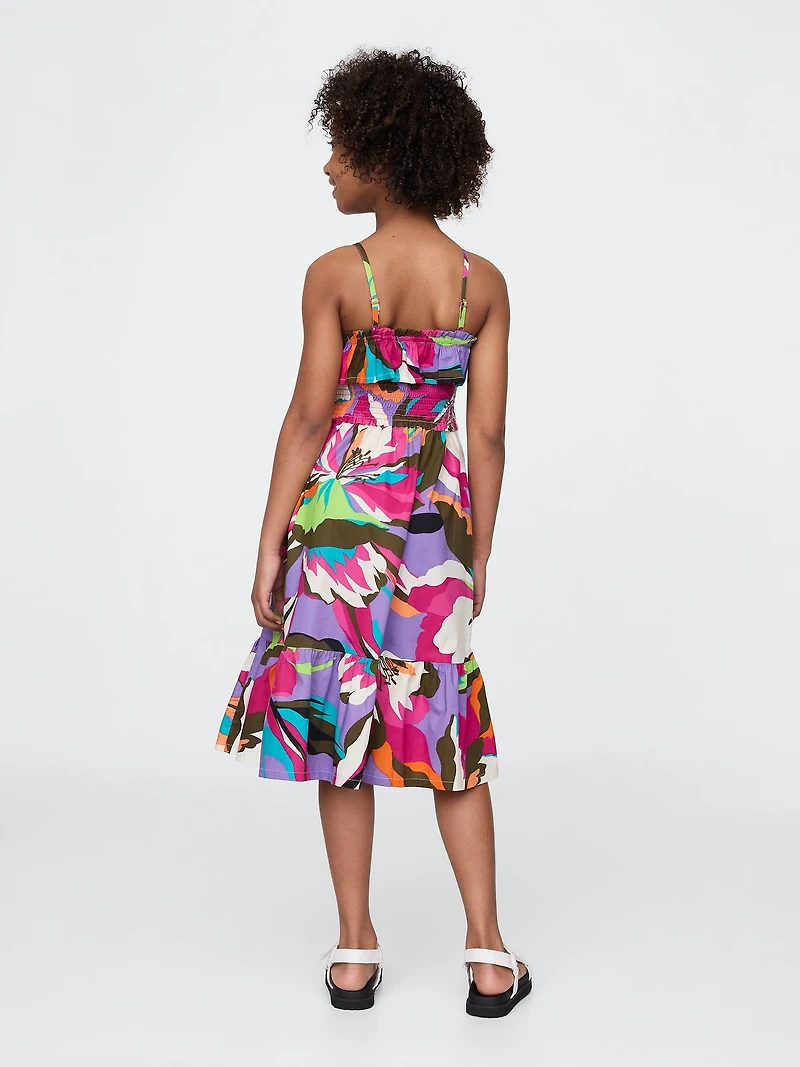 Kids Smocked Ruffle Midi Dress
