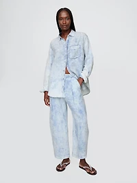 Cotton Gauze Denim Oversized Shirt
